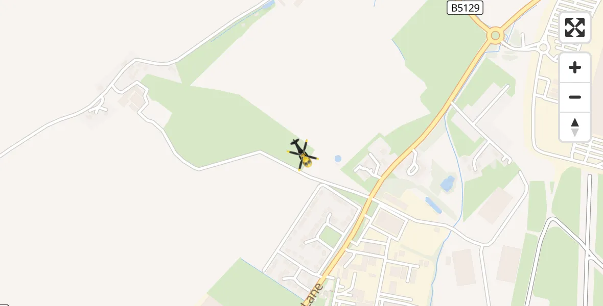 Flight path map showing Police Helicopter route from Broughton and Bretton to Broughton and Bretton