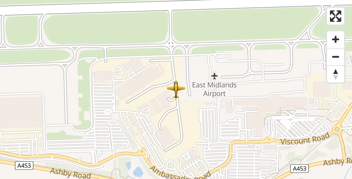 Routekaart van de vlucht: Police Aircraft to East Midlands Airport