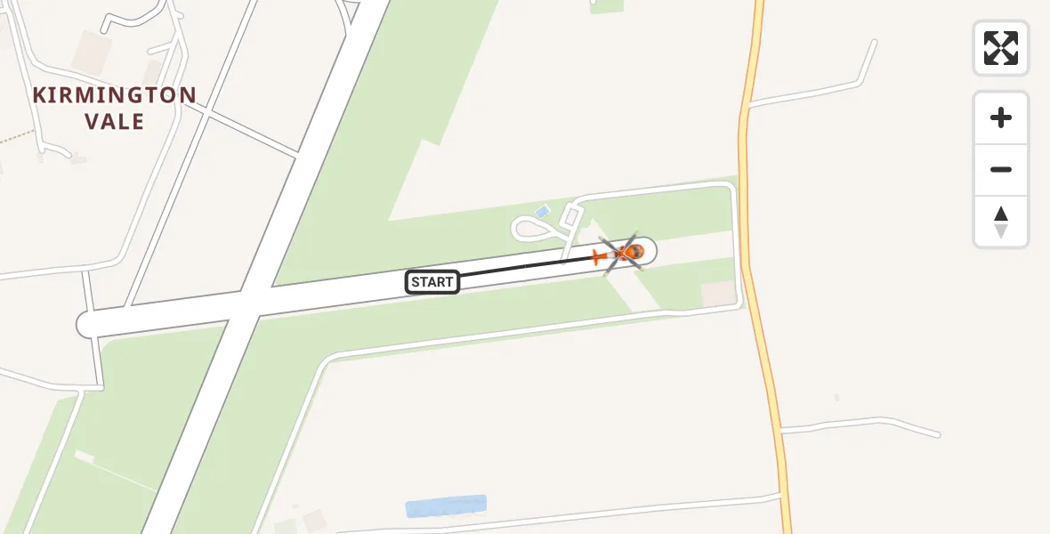 Flight path map showing Coastguard Helicopter route from Humberside Airport to Humberside Airport