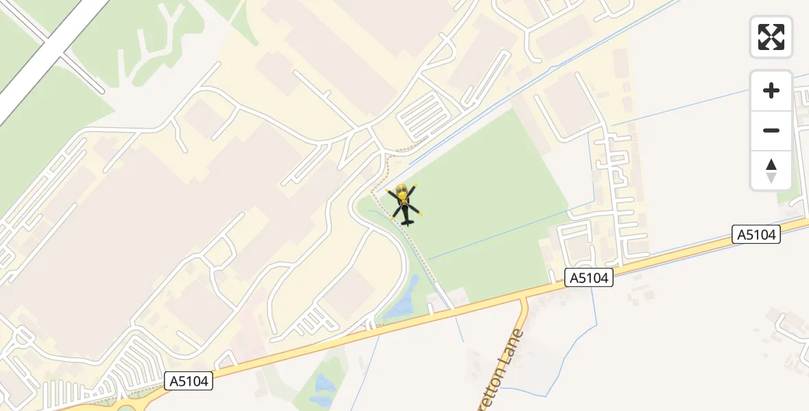 Flight path map showing Police Helicopter route from Hawarden Airport to Hawarden Airport