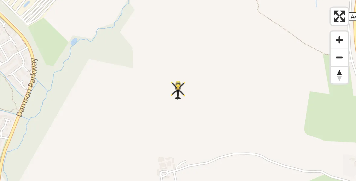 Flight path map showing Police Helicopter route from Solihull to Solihull