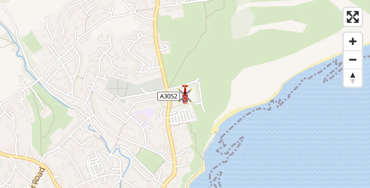 Flight route Air Ambulance Helicopter Lyme Regis - Lyme Regis, 04 April 2026, 00:31