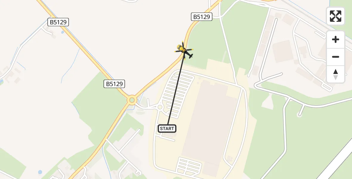 Flight route Police Helicopter Hawarden Airport - Sandycroft, 04 April 2026, 01:18