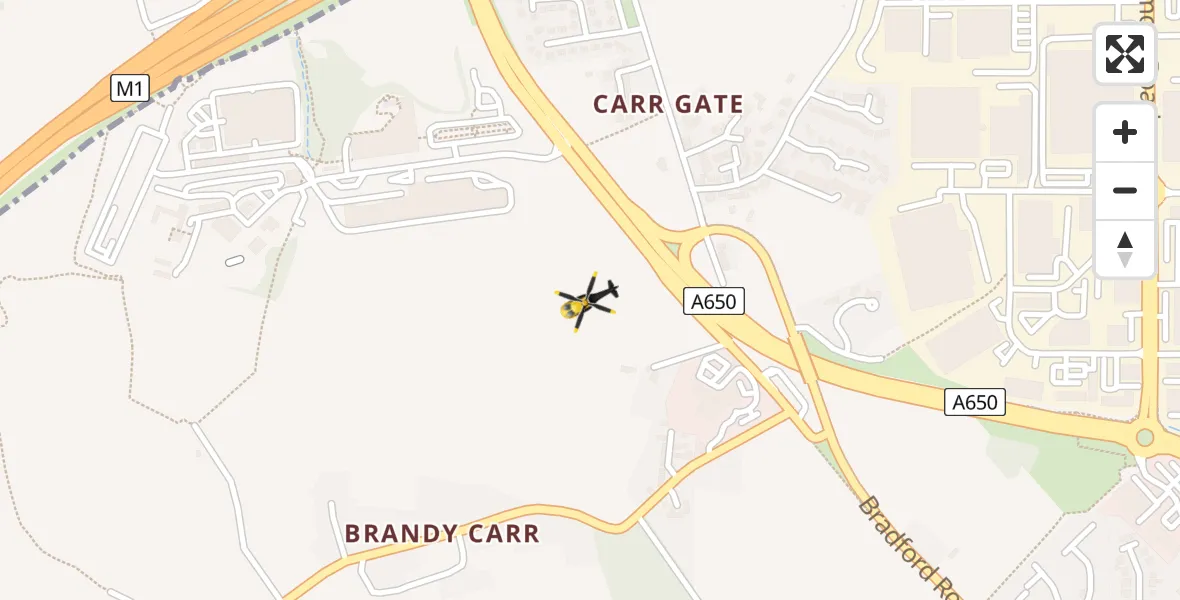 Flight route Police Helicopter Wrenthorpe - Wrenthorpe, 04 April 2026, 04:17