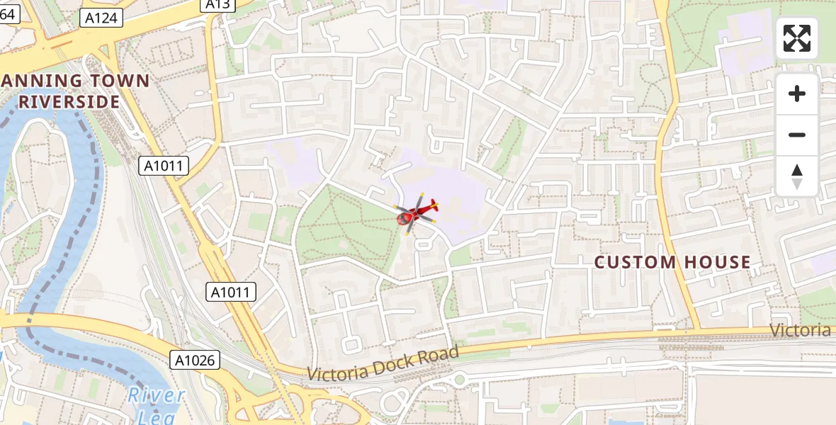 Flight route Air Ambulance Helicopter Canning Town - Canning Town, 04 April 2026, 07:20