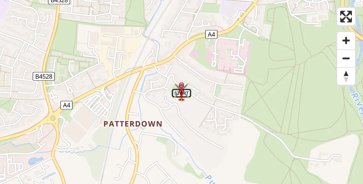 Flight route Air Ambulance Helicopter Chippenham - Chippenham, 04 April 2026, 09:00