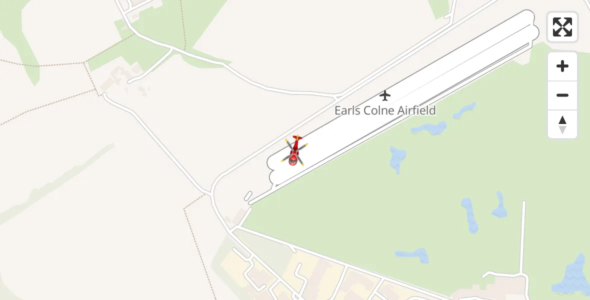 Flight route Air Ambulance Helicopter Earls Colne Airfield - Earls Colne Airfield, 04 April 2026, 09:07