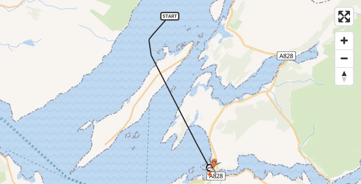 Flight route Coastguard Helicopter Inner Seas - Oban Airport, 04 April 2026, 10:50