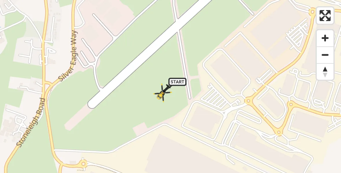 Flight route Police Helicopter Coventry Airport - Coventry Airport, 04 April 2026, 12:36