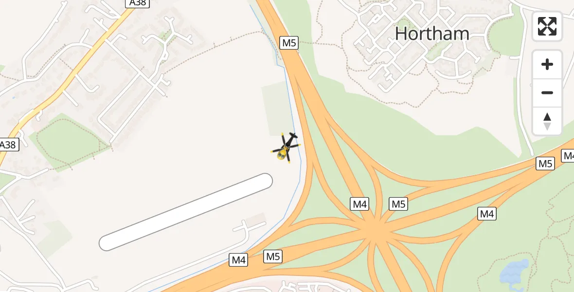 Flight route Police Helicopter Almondsbury Helicopter Base - Almondsbury Helicopter Base, 04 April 2026, 13:31
