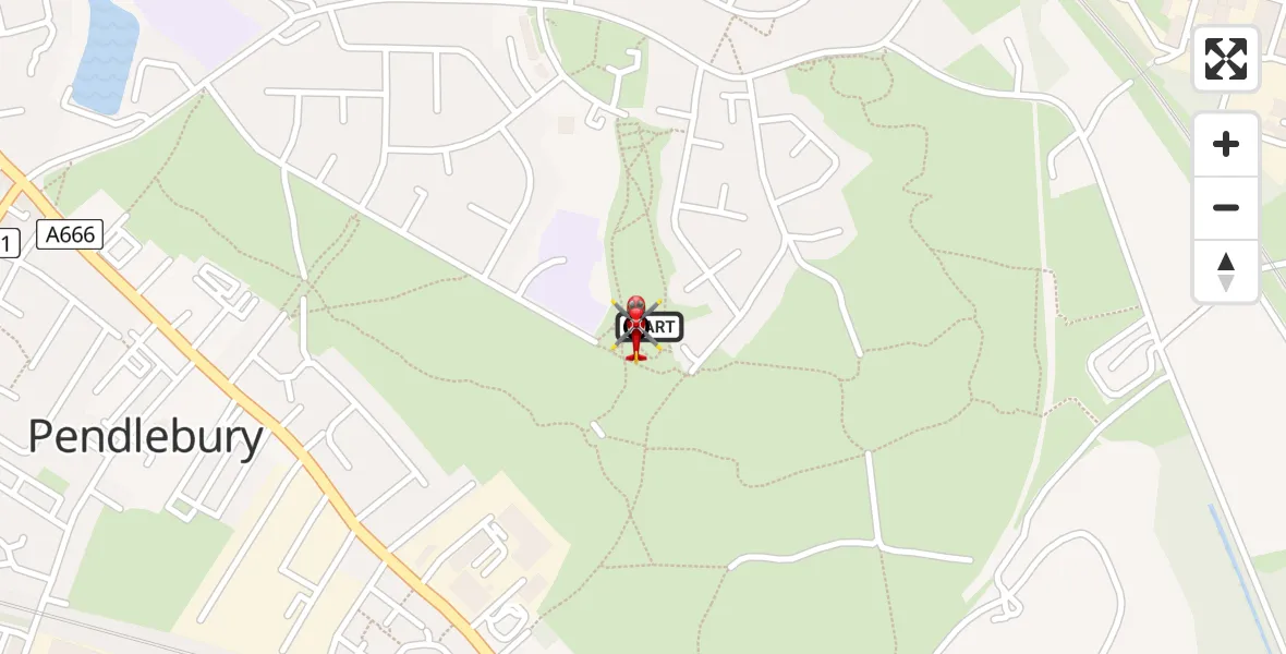 Flight route Air Ambulance Helicopter Pendlebury - Pendlebury, 04 April 2026, 13:31
