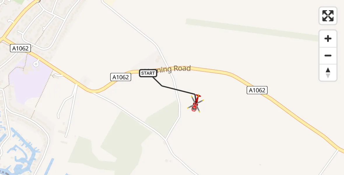 Routekaart van de vlucht: Air Ambulance Helicopter to Hoveton, Vicarage Lane