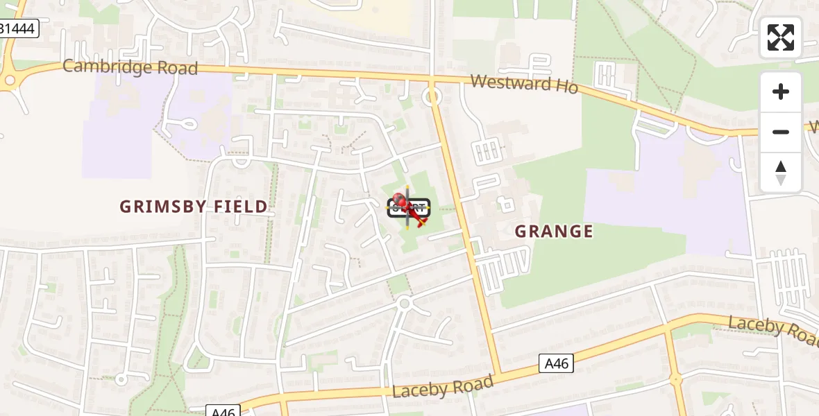 Flight route Air Ambulance Helicopter Grimsby - Grimsby, 04 April 2026, 13:47