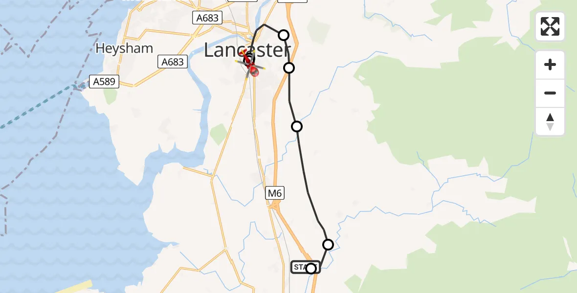 Routekaart van de vlucht: Air Ambulance Helicopter to Lancaster General