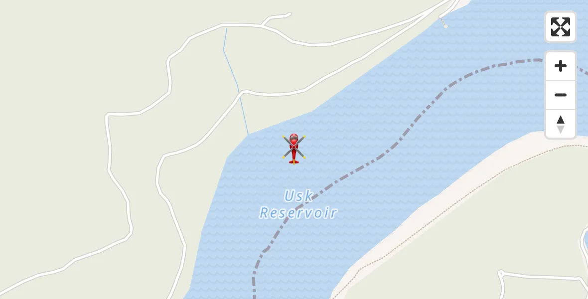 Routekaart van de vlucht: Air Ambulance Helicopter to Usk Reservoir