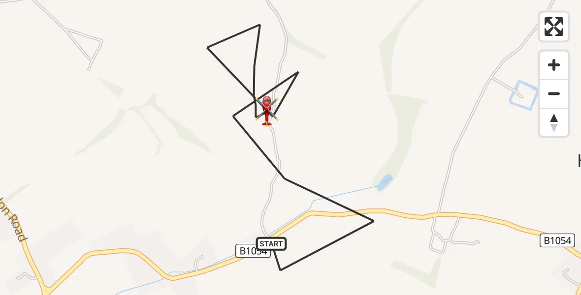 Flight route Air Ambulance Helicopter Hempstead - Hempstead, 04 April 2026, 14:31