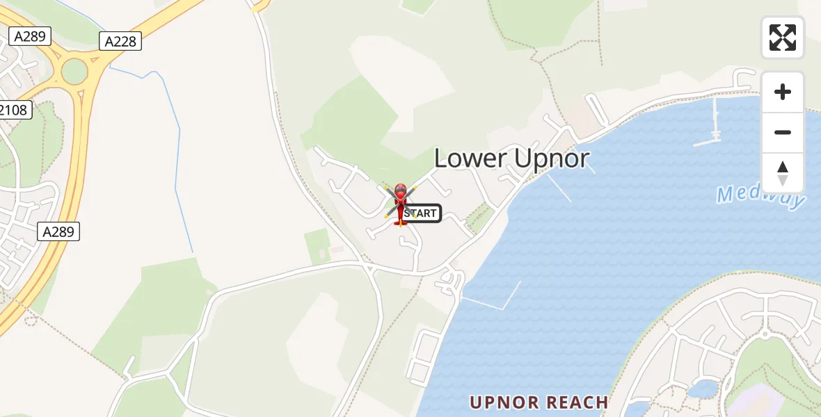 Routekaart van de vlucht: Air Ambulance Helicopter to Chattenden, Schooner Walk