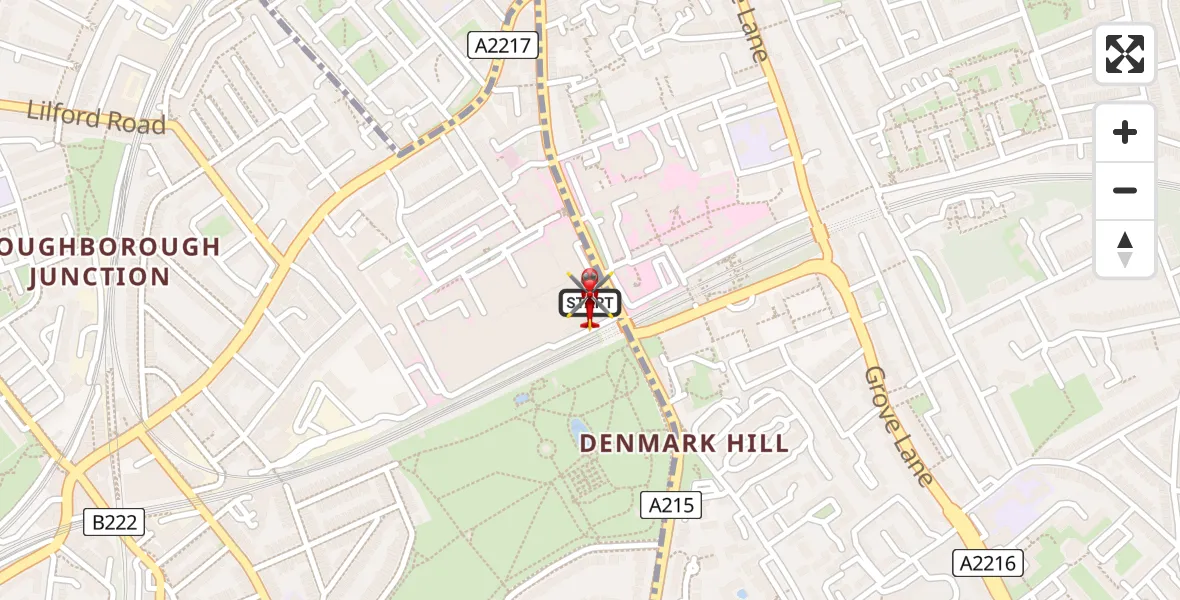 Flight route Air Ambulance Helicopter Kings College London Hospital - Kings College London Hospital, 04 April 2026, 17:15