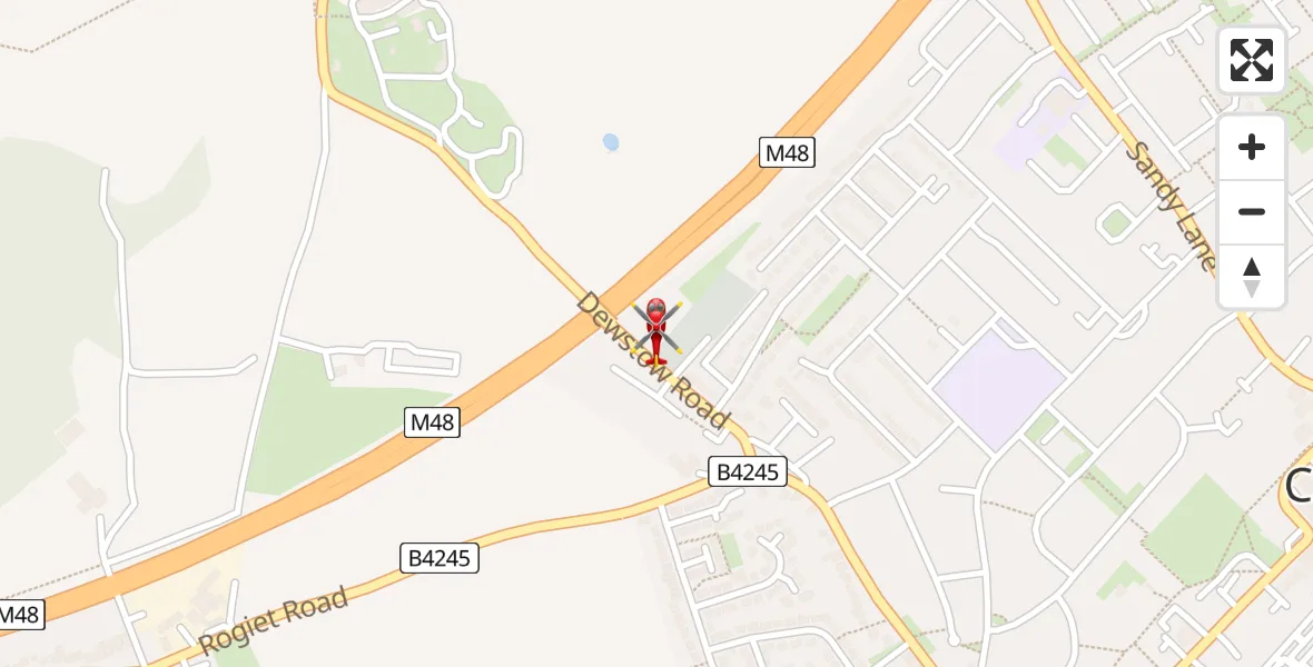 Flight route Air Ambulance Helicopter Caldicot - Caldicot, 04 April 2026, 17:18