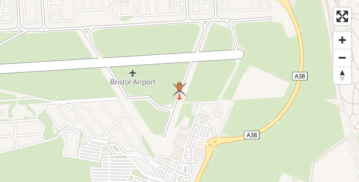 Flight path map showing Coastguard Helicopter route from Bristol Airport to Bristol Airport