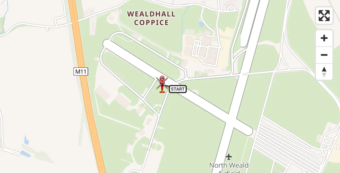 Flight route Air Ambulance Helicopter North Weald Airfield - North Weald Airfield, 04 April 2026, 17:26
