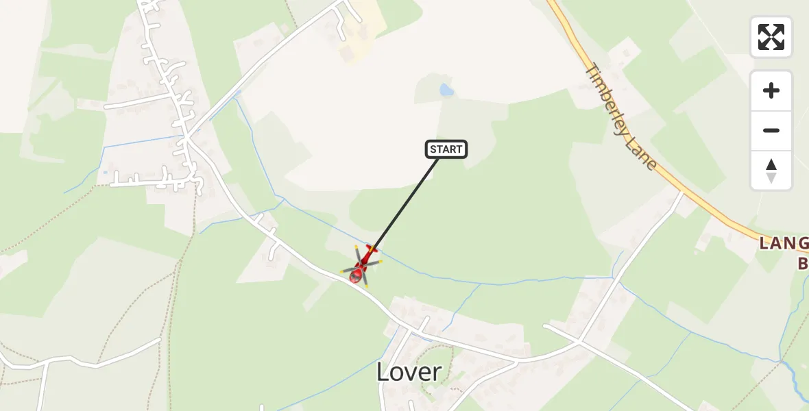 Flight route Air Ambulance Helicopter Lover - Lover, 04 April 2026, 18:00