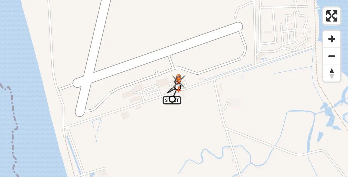 Flight path map showing Coastguard Helicopter route from Caernarfon Airport to Caernarfon Airport