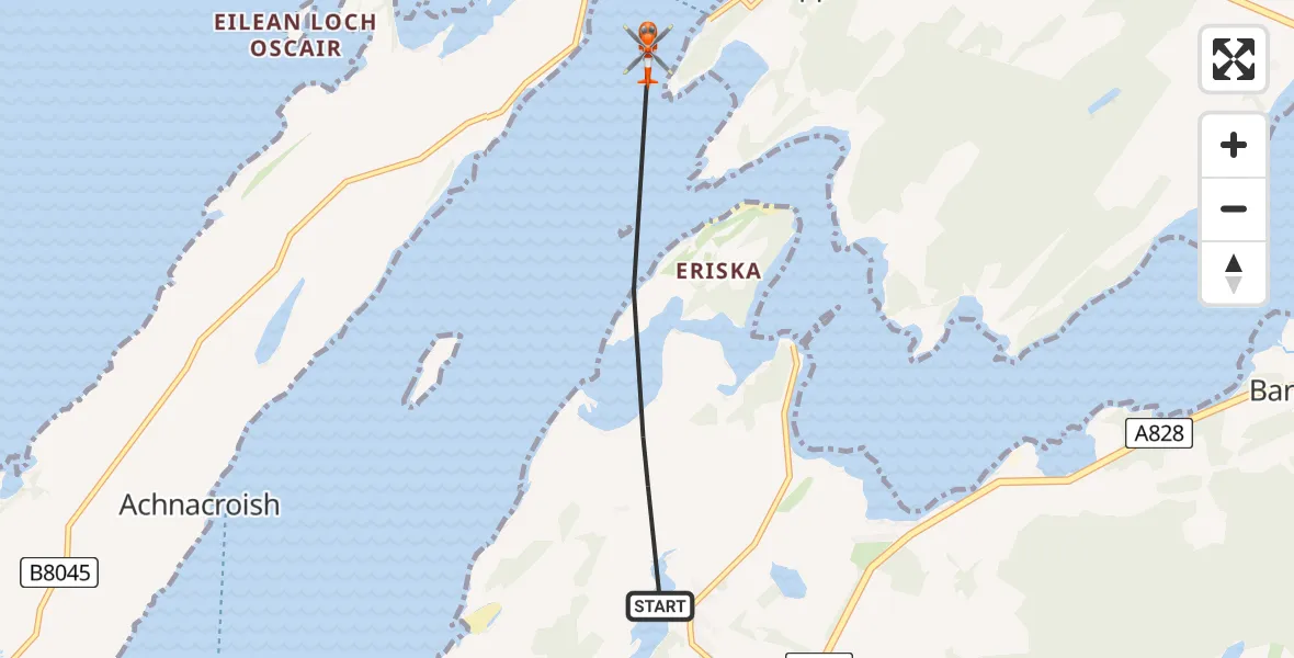 Flight route Coastguard Helicopter Inner Seas - Inner Seas, 04 April 2026, 18:10