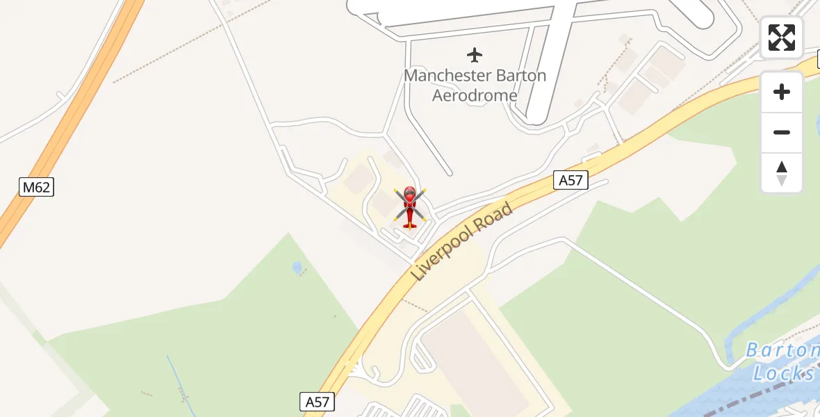 Flight route Air Ambulance Helicopter Manchester Barton Aerodrome - Manchester Barton Aerodrome, 04 April 2026, 18:28