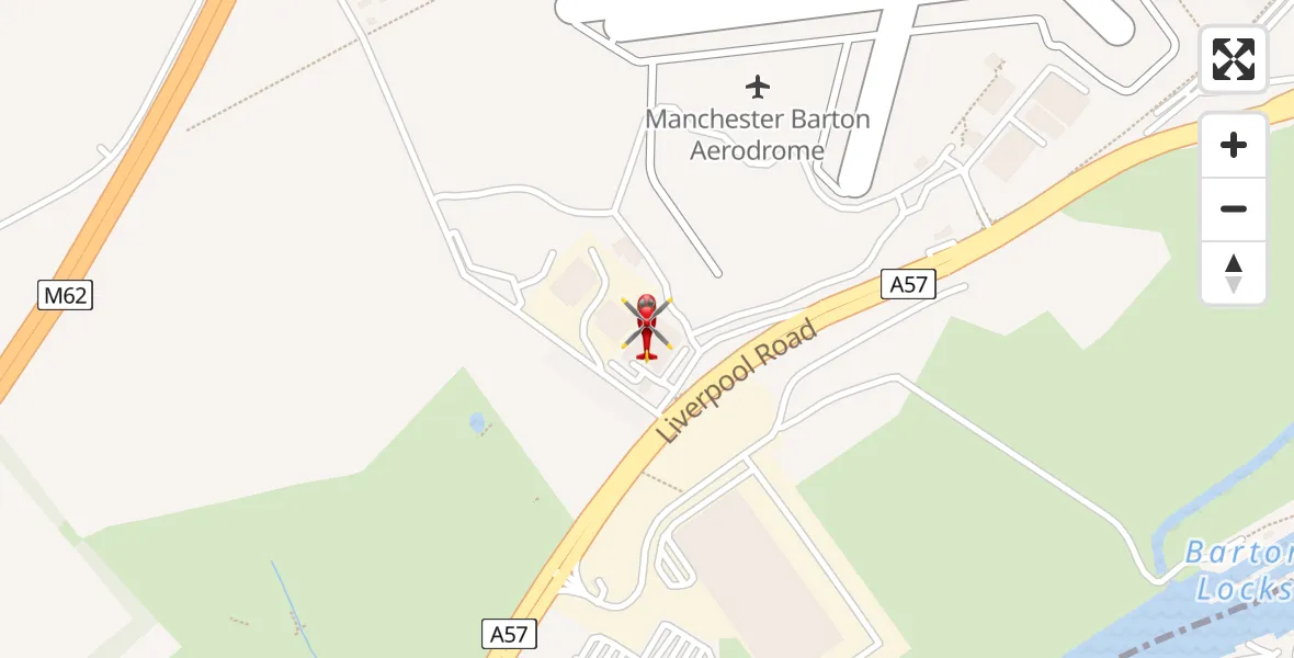 Routekaart van de vlucht: Air Ambulance Helicopter to Manchester Barton Aerodrome