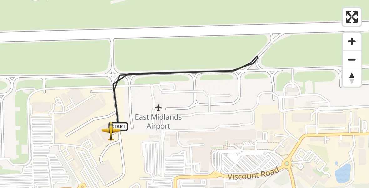 Flight route Police Aircraft East Midlands Airport - East Midlands Airport, 04 April 2026, 19:01