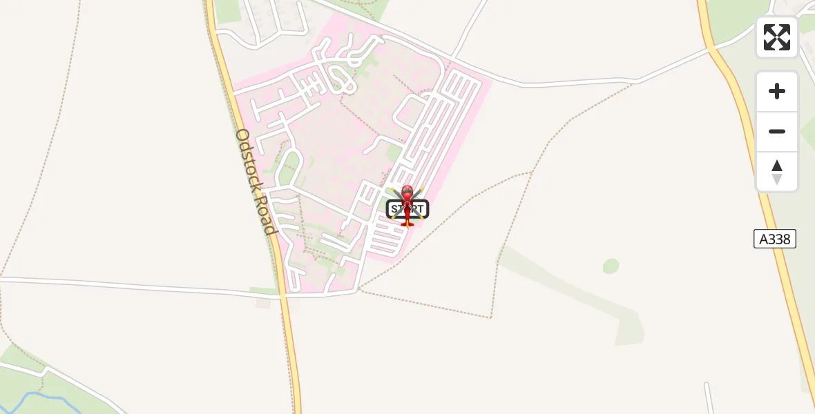 Flight route Air Ambulance Helicopter Salisbury District Hospital - Salisbury District Hospital, 04 April 2026, 19:12