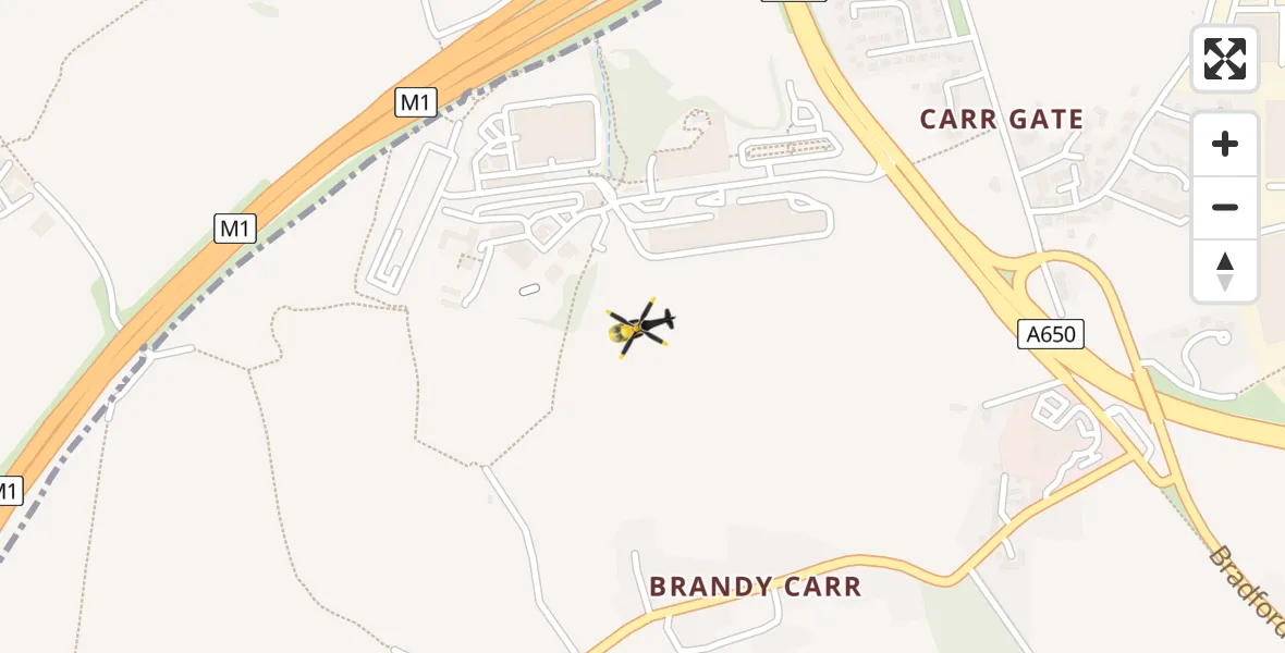 Flight route Police Helicopter East Ardsley - East Ardsley, 04 April 2026, 19:34