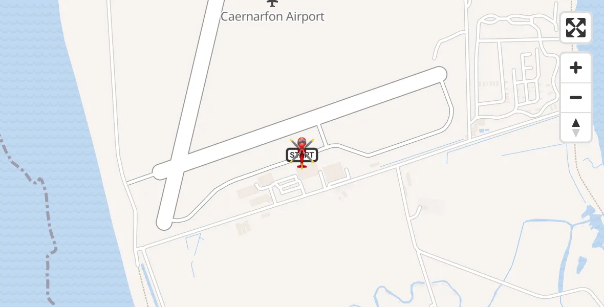 Flight route Air Ambulance Helicopter Caernarfon Airport - Caernarfon Airport, 04 April 2026, 19:34