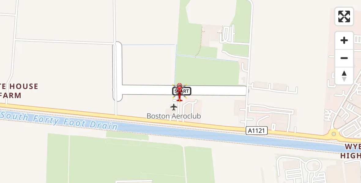 Flight route Air Ambulance Helicopter Boston Aerodrome - Boston Aerodrome, 04 April 2026, 19:41