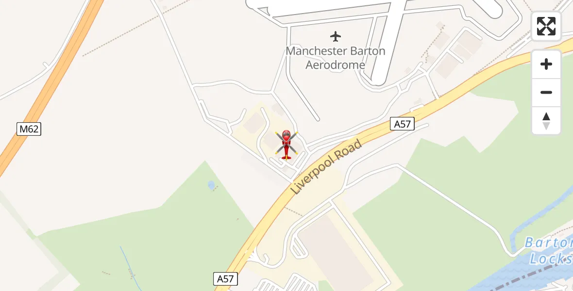 Flight route Air Ambulance Helicopter Manchester Barton Aerodrome - Manchester Barton Aerodrome, 04 April 2026, 19:46