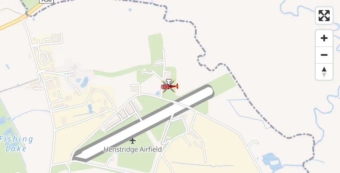 Flight route Air Ambulance Helicopter Henstridge Airfield - Henstridge Airfield, 04 April 2026, 20:17