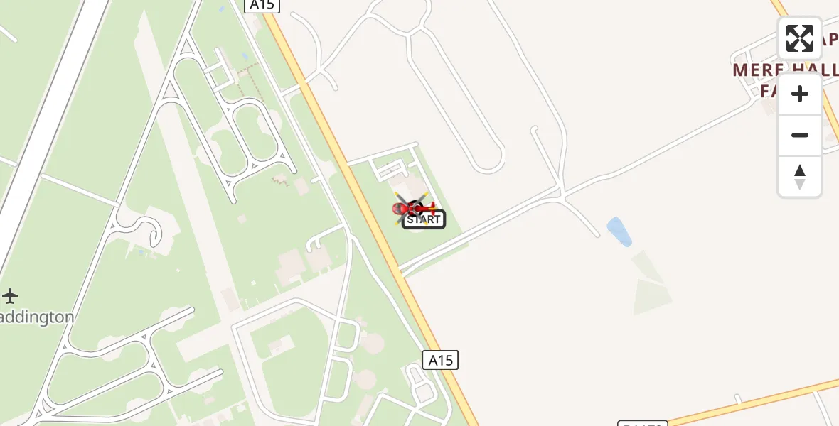 Flight route Air Ambulance Helicopter RAF Waddington - North Kesteven, 04 April 2026, 20:21