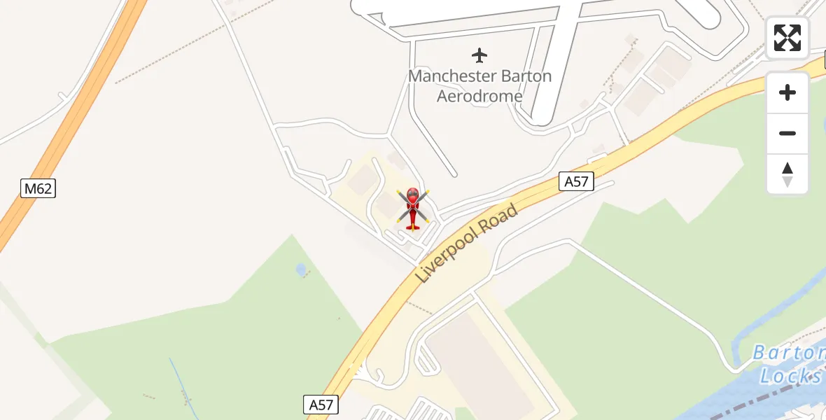 Flight route Air Ambulance Helicopter Manchester Barton Aerodrome - Manchester Barton Aerodrome, 04 April 2026, 21:03