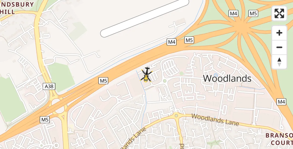 Flight route Police Helicopter Almondsbury Helicopter Base - Almondsbury Helicopter Base, 04 April 2026, 21:53