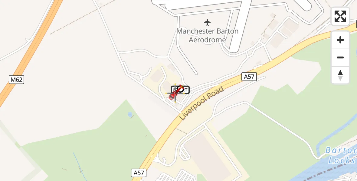 Routekaart van de vlucht: Air Ambulance Helicopter to Irlam, Barton Moss Road