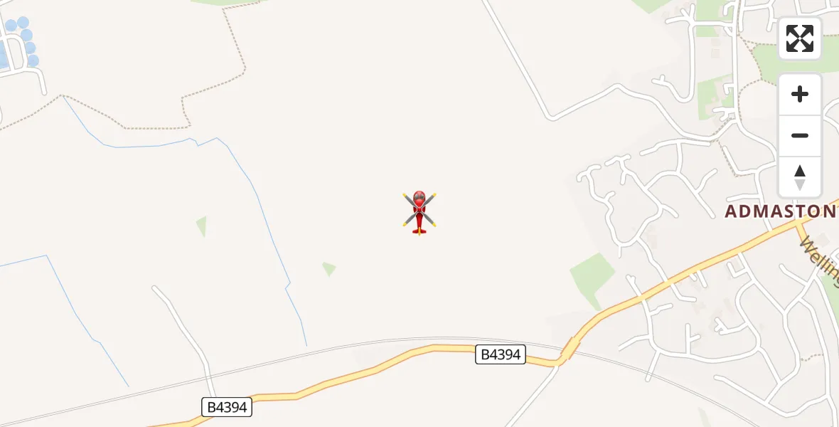 Routekaart van de vlucht: Air Ambulance Helicopter to Allscott, B4394