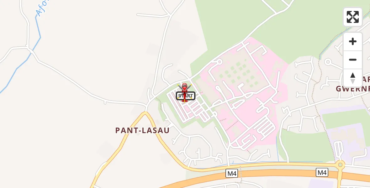 Flight path map showing Air Ambulance Helicopter route from Morriston Hospital Helipad to Morriston Hospital Helipad