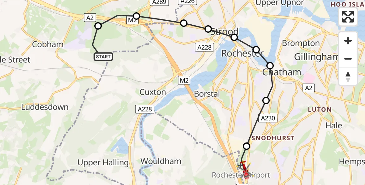 Routekaart van de vlucht: Air Ambulance Helicopter to Rochester Airport