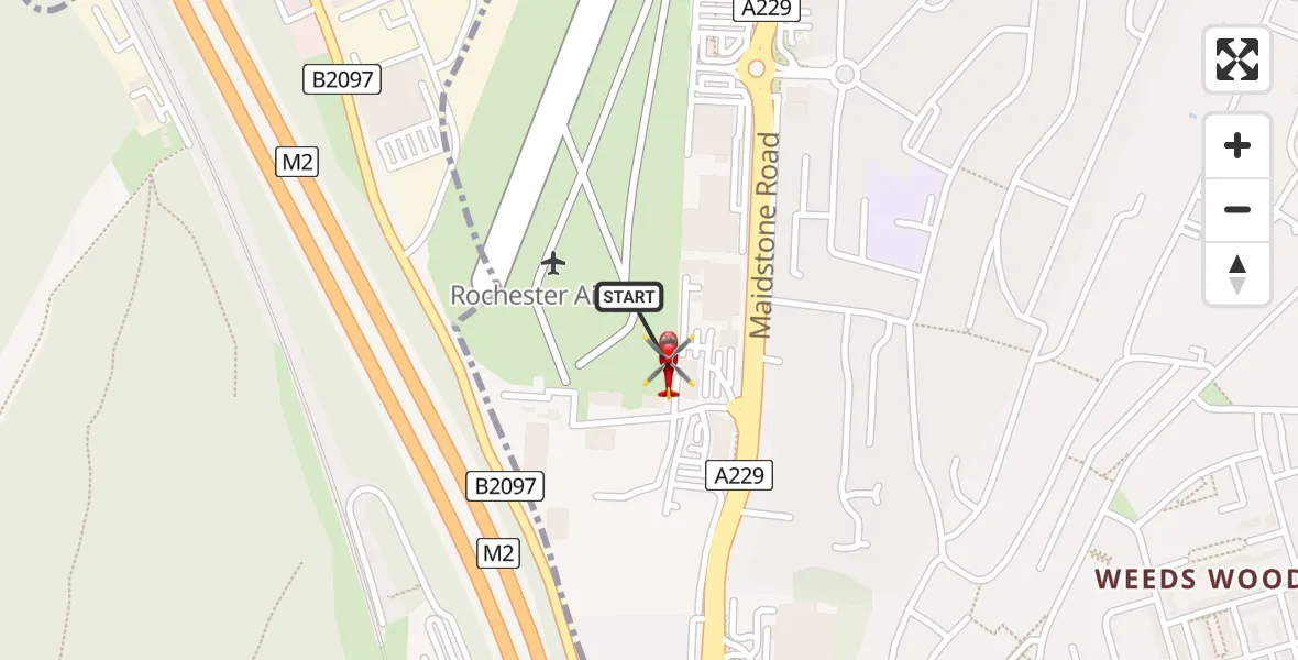 Routekaart van de vlucht: Air Ambulance Helicopter to Rochester Airport