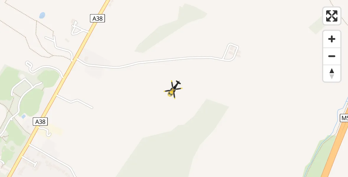 Flight path map showing Police Helicopter route from Rudgeway to Rudgeway