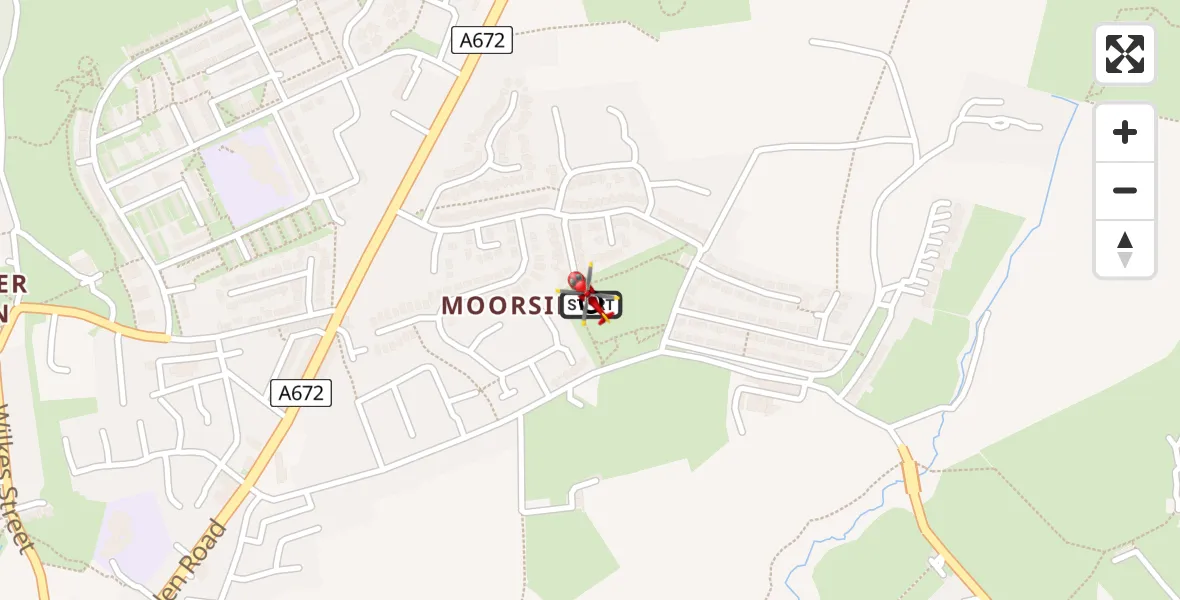 Flight path map showing Air Ambulance Helicopter route from Shaw to Shaw