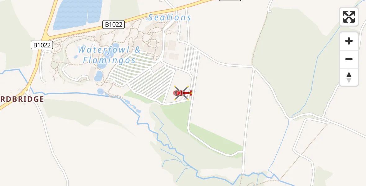 Flight path map showing Air Ambulance Helicopter route from Colchester to Colchester