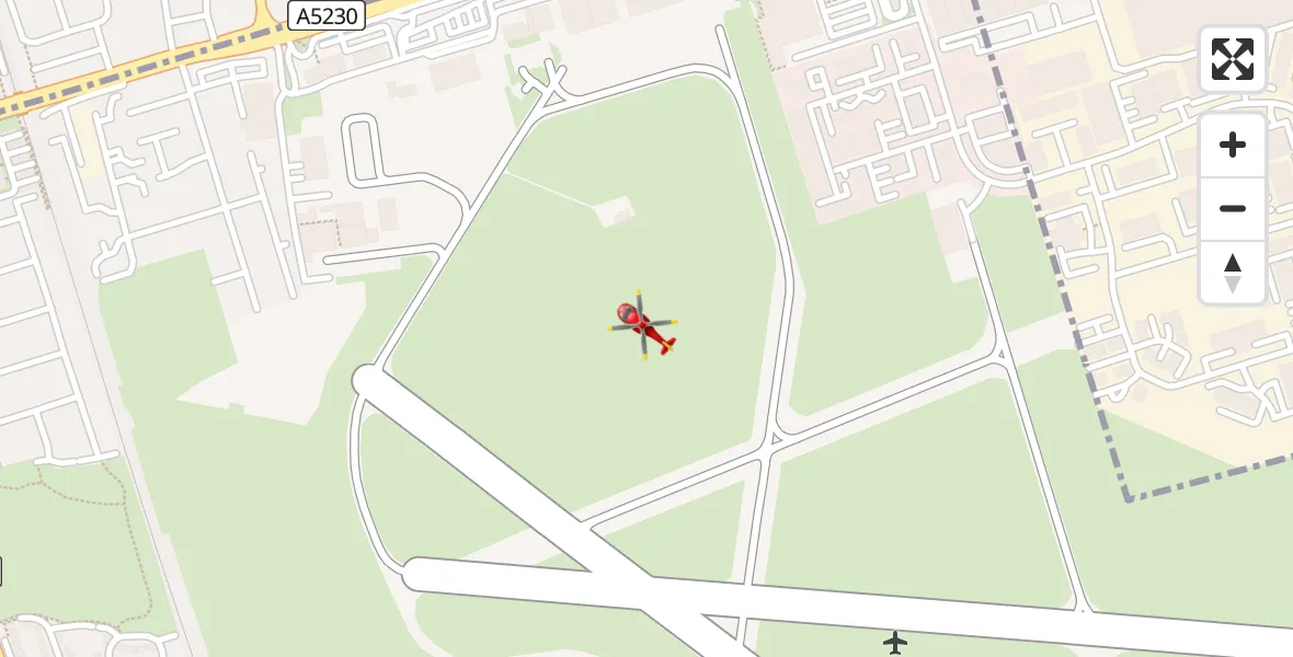 Flight path map showing Air Ambulance Helicopter route from Blackpool Airport to Blackpool Airport