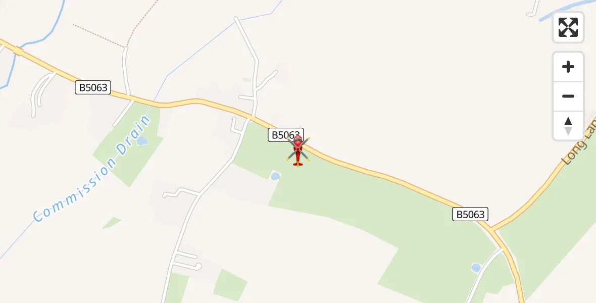 Flight path map showing Air Ambulance Helicopter route from Wrockwardine to Wrockwardine